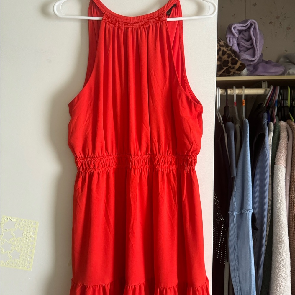 Vibrant Red Sleeveless Dress